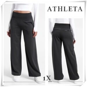 Athleta Venice Wide Leg Pants Pantalon Jambe In Black Size 1X